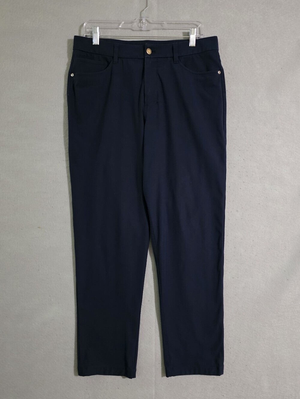 Lululemon Mens Navy ABC 5 Pocket Warpstreme Trousers LM5AXSS Size 32x29